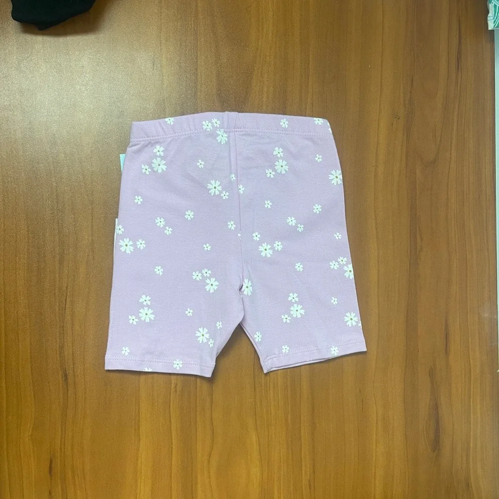Lot of 3 Cat & Jack Toddler Girls 3T Bike Shorts Black Gray Purple Floral NWT